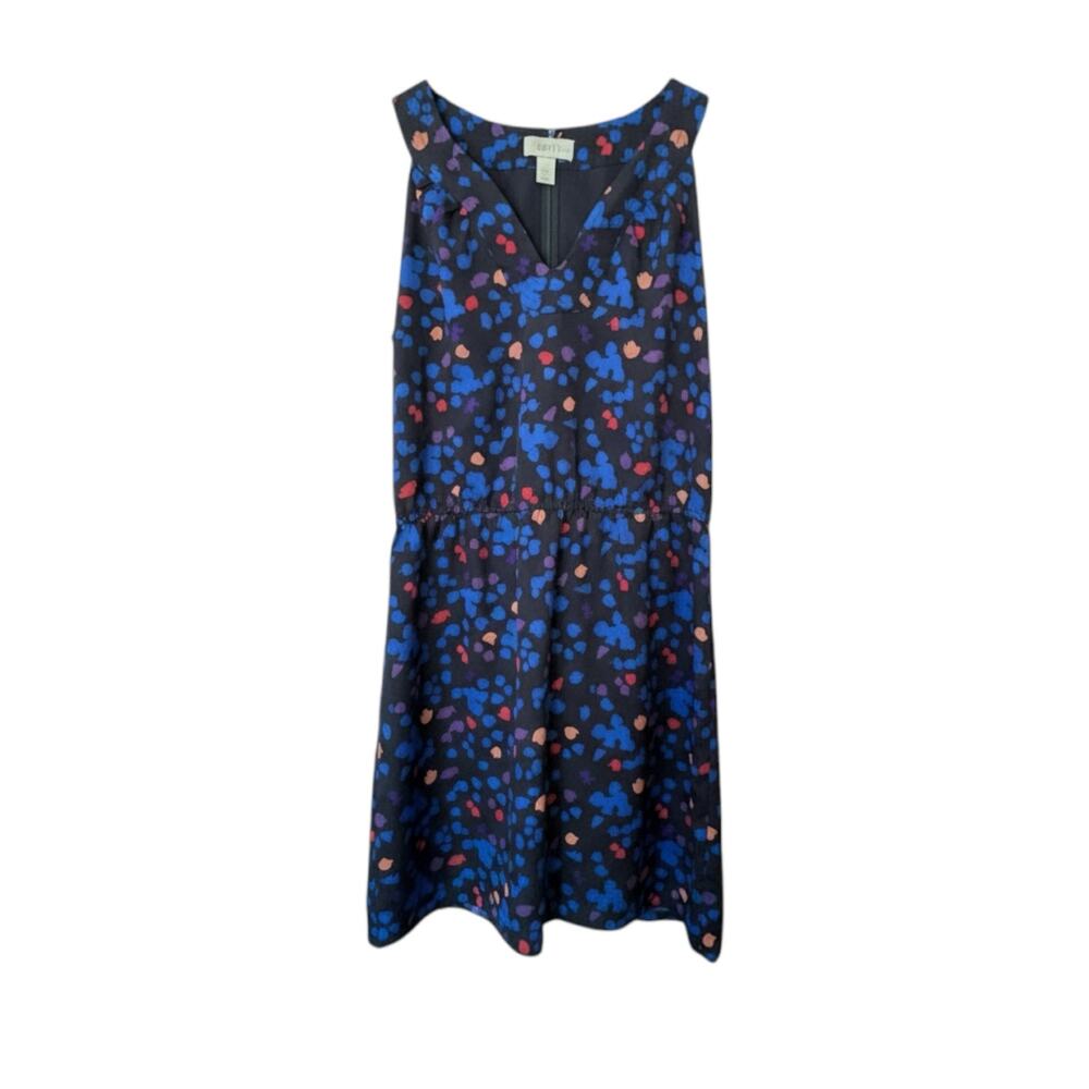 LOFT 12P Blue Print Sleeveless Dress - 12 Petite - EUC Casual Knee-Length